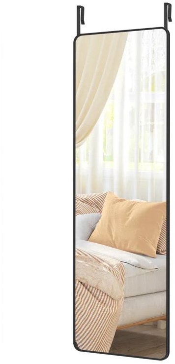 Songmics Závěsné zrcadlo s černým rámem obdélník 120 × 40 cm, černé