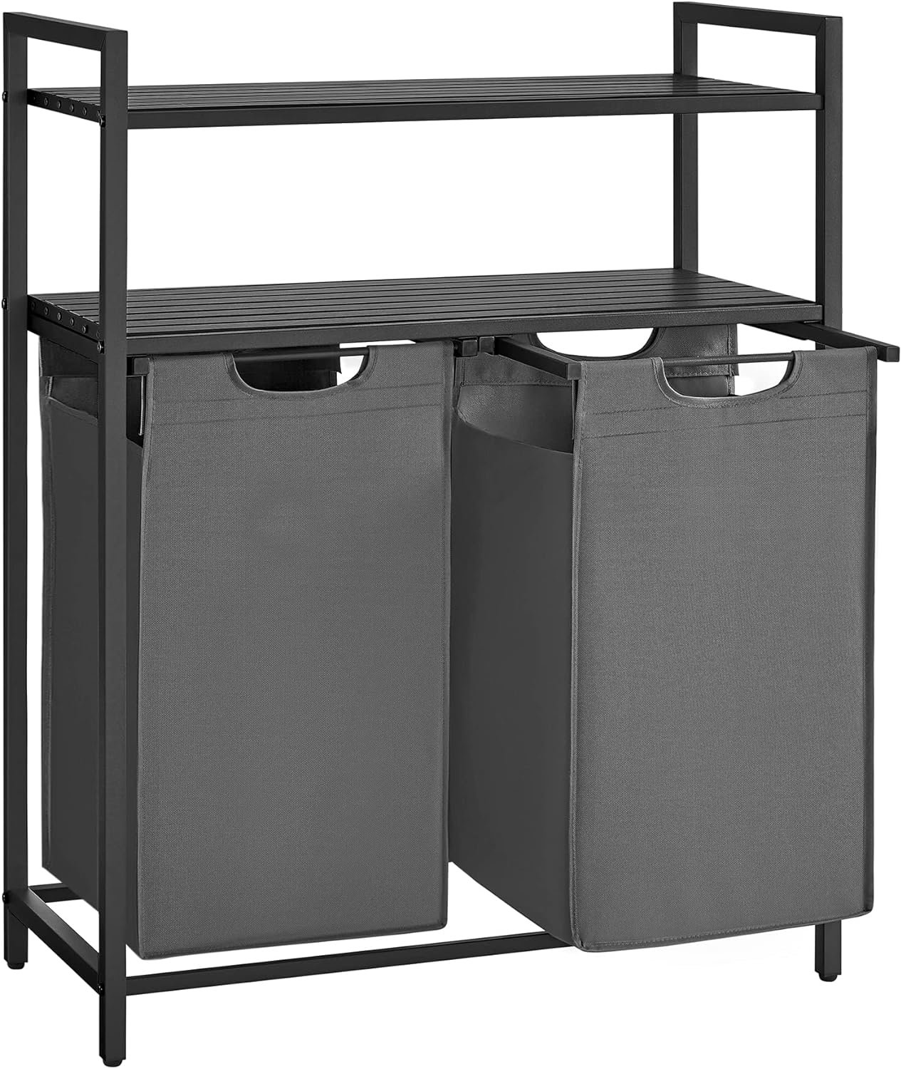 Songmics Koš na prádlo Vasagle Ovules Lonels 2 × 46 l černý/šedý
