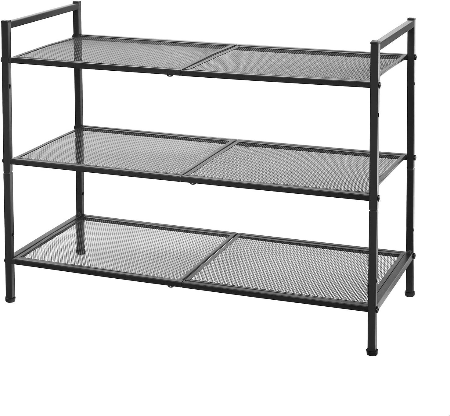 Songmics Dancer, 3 policí, kovový, černý - moderní botník