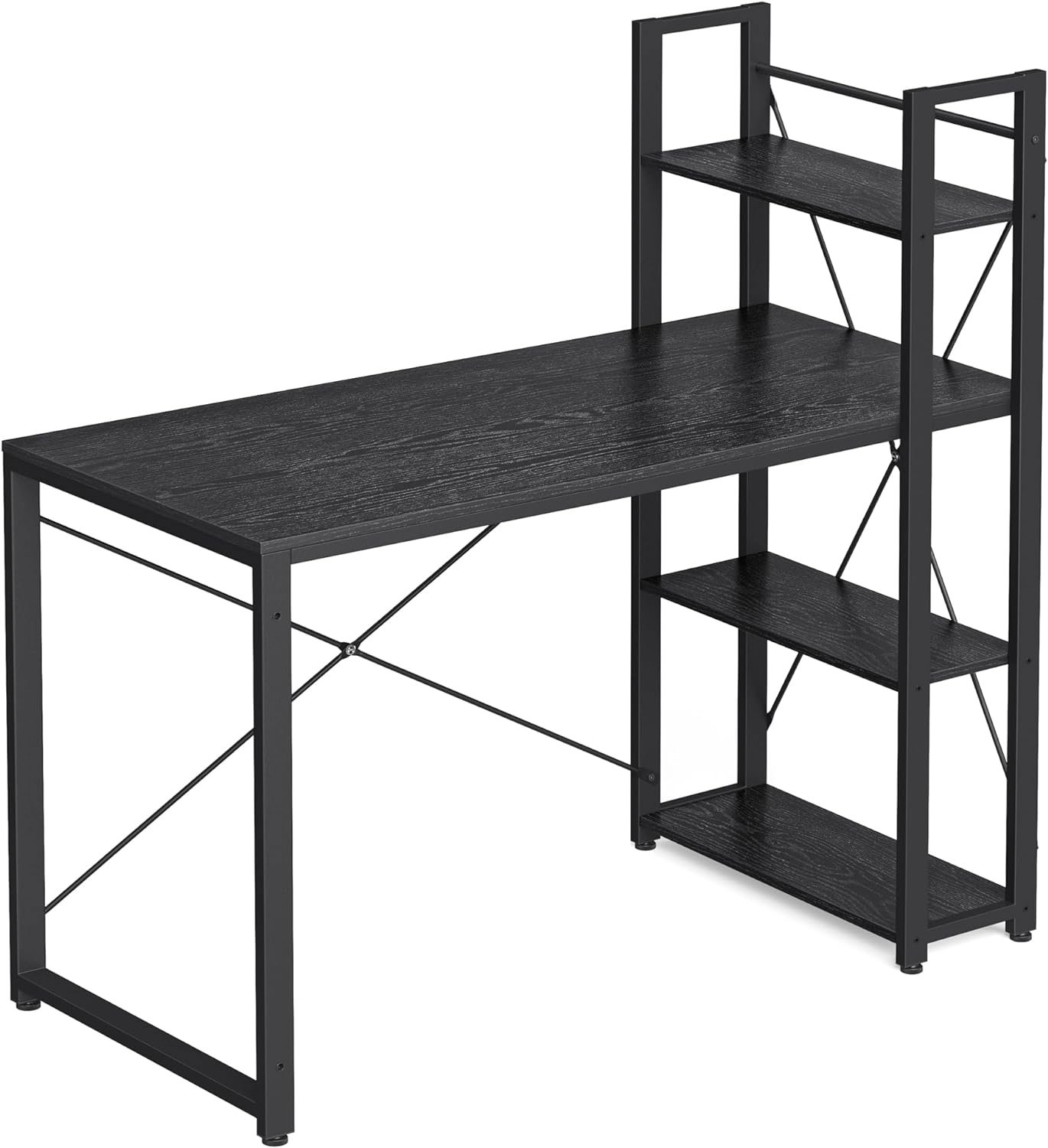 SONGMICS Vasagle Destiny psací stůl s regálem v černé barvě