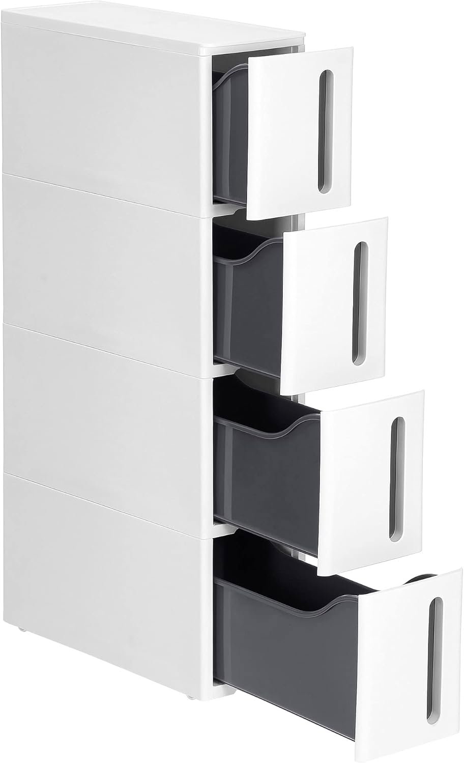 Bílý úložný kuchyňský regál Songmics Basten 84 cm
