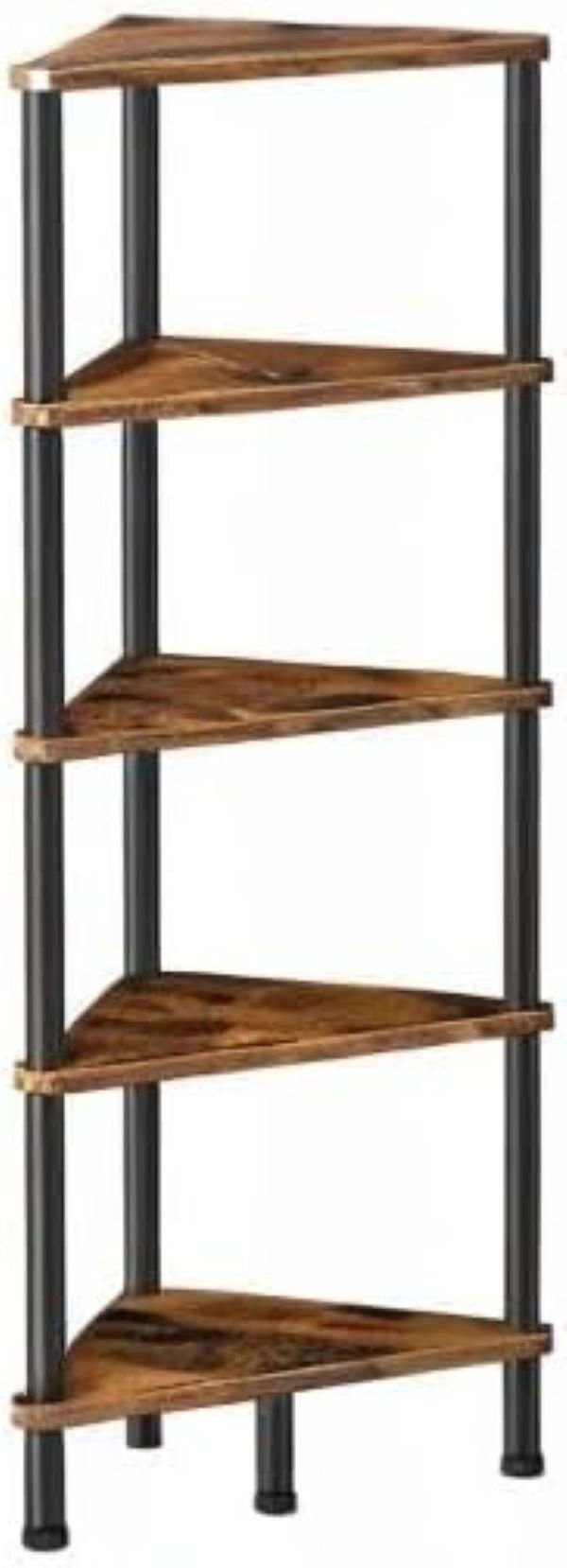 Songmics Vasagle Ebbi Rohový regál 30 cm, hnědý/černý