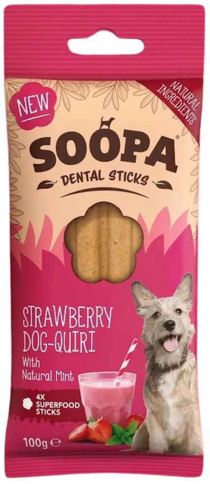 Soopa Dentální tyčinky Jahodové Dog-Quiri 100 g