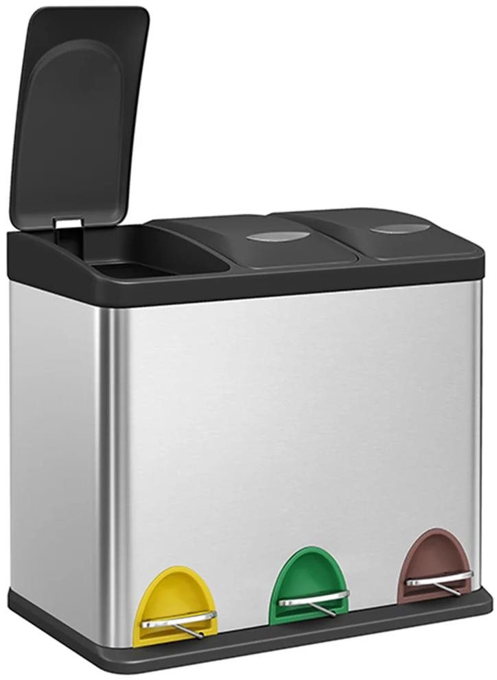 KW Germany Odpadkový koš na tříděný odpad 3 x 8l nerez