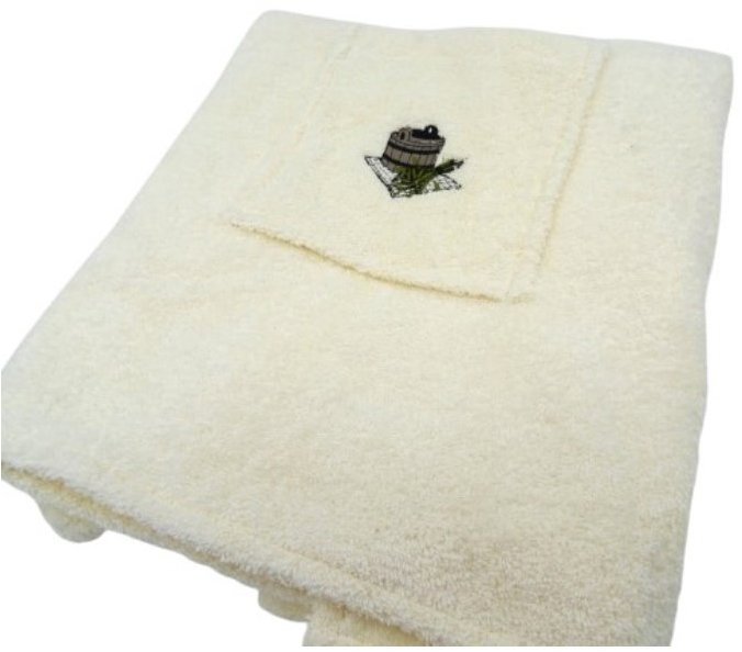 UAB Namu Tekstile Dámský kilt do sauny 75 × 150 cm, krémový, 100 % bavlna