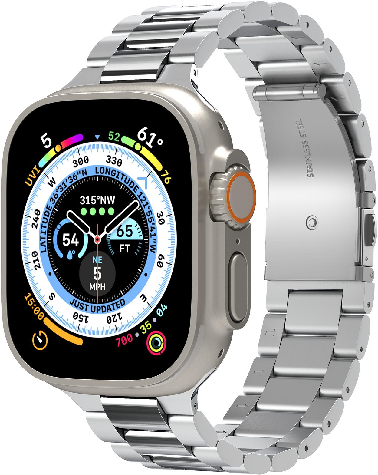 Spigen Modern Fit 316L Band Silver Apple Watch 49mm/45mm/44mm/42mm