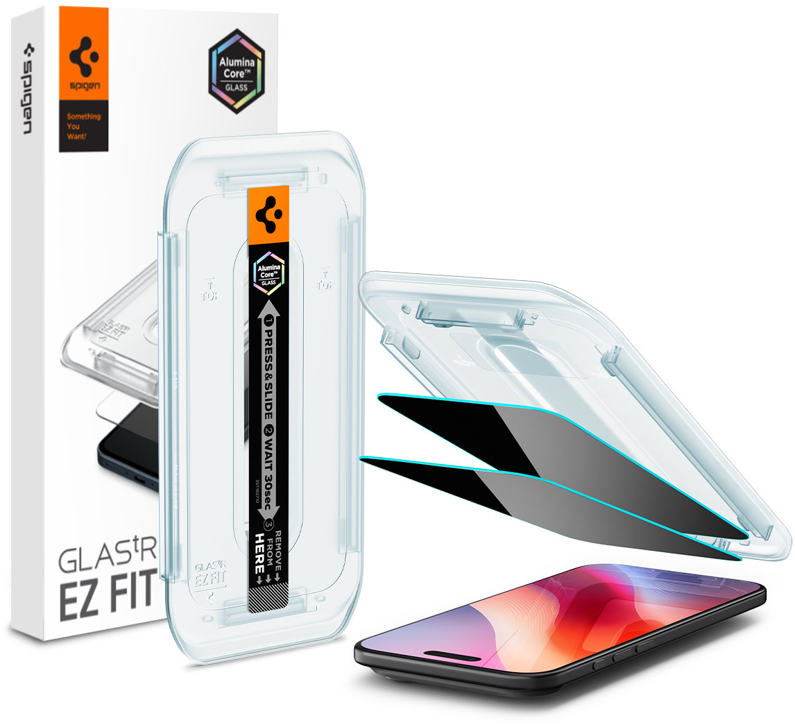 Spigen Glass tR EZ Fit Privacy 2 Pack Transparency iPhone Air
