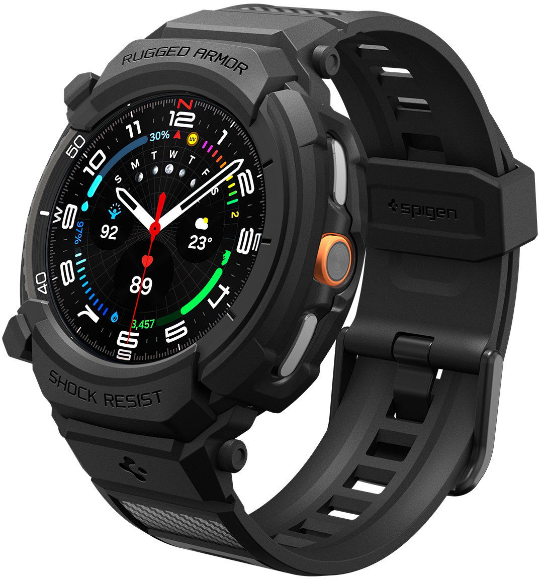 Spigen Rugged Armor Pro Matte Black Samsung Galaxy Watch 8 Classic (46mm)
