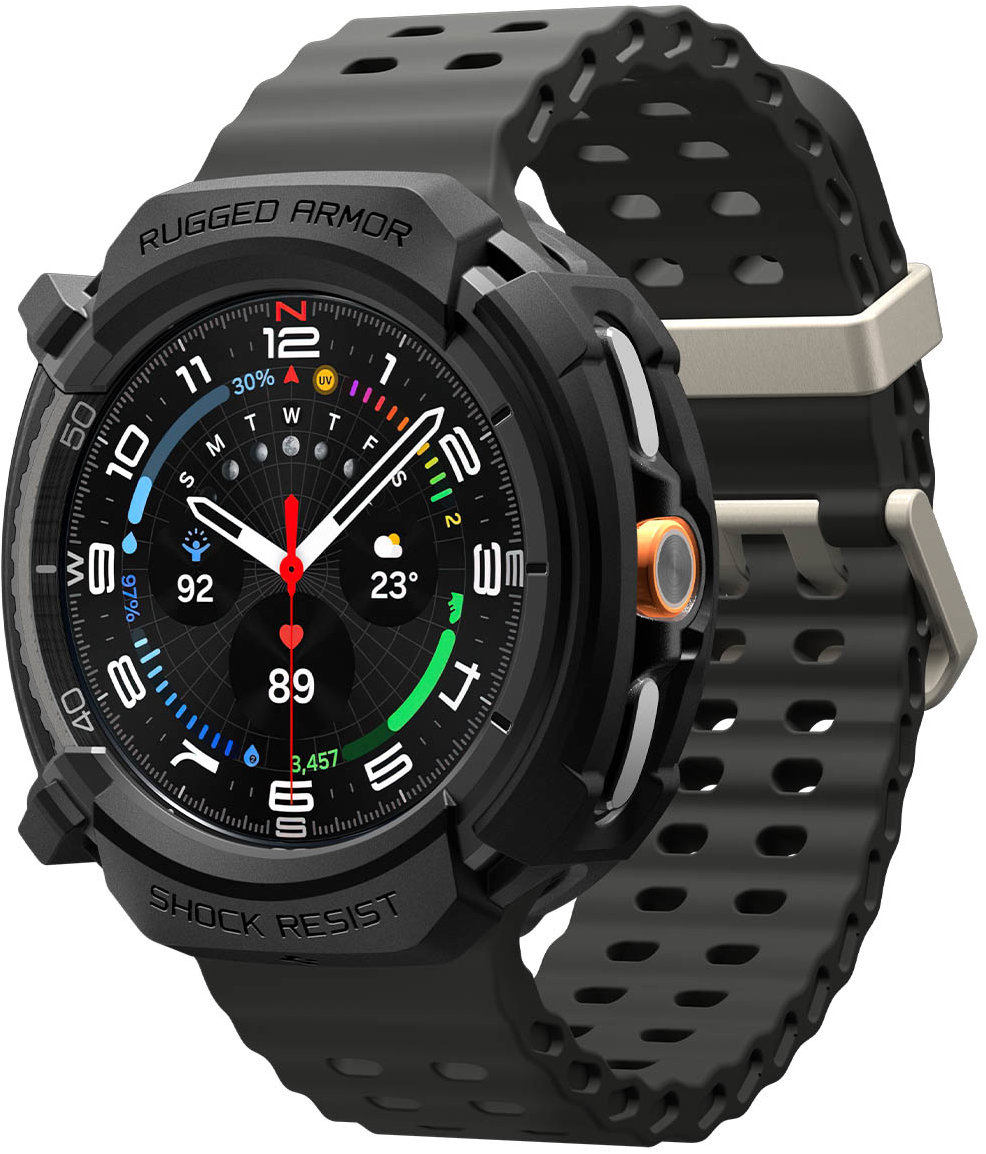Spigen Rugged Armor Matte Black Samsung Galaxy Watch 8 Classic (46mm)