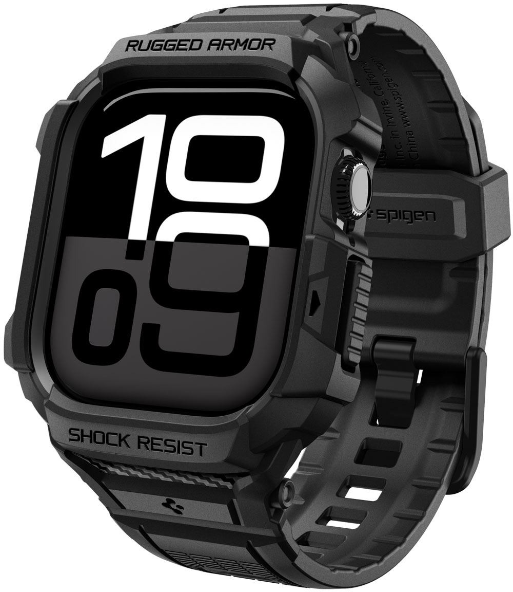 Spigen Rugged Armor Pro 2 Apple Watch 11 46mm Matte Black