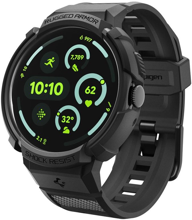 Spigen Rugged Armor Pro + Stand Google Pixel Watch 4 45mm Matte Black