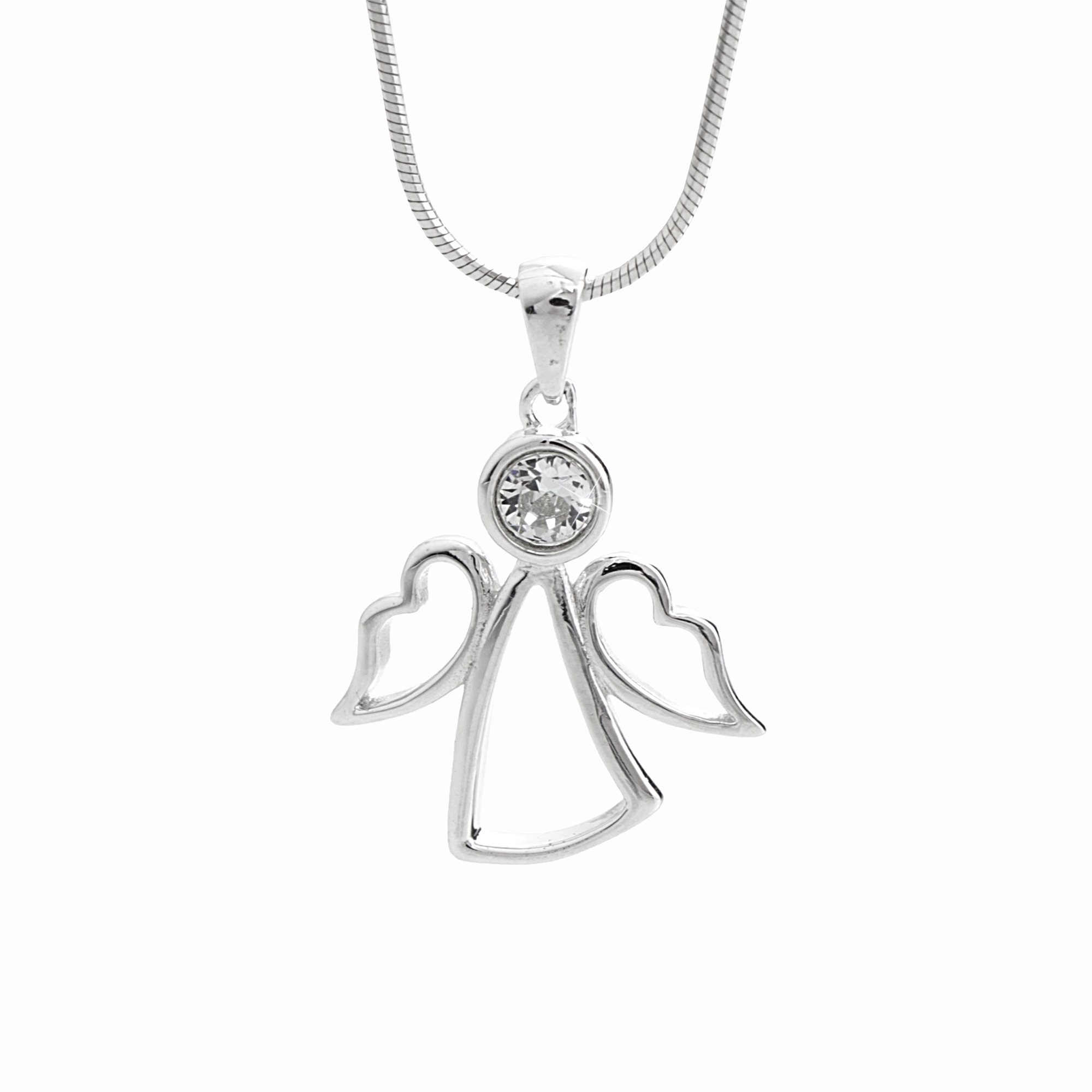 JSB Bijoux Stříbrný Anděl s křišťálovými kameny Swarovski® 92300317cr (Ag 925/1000, 1,97g)
