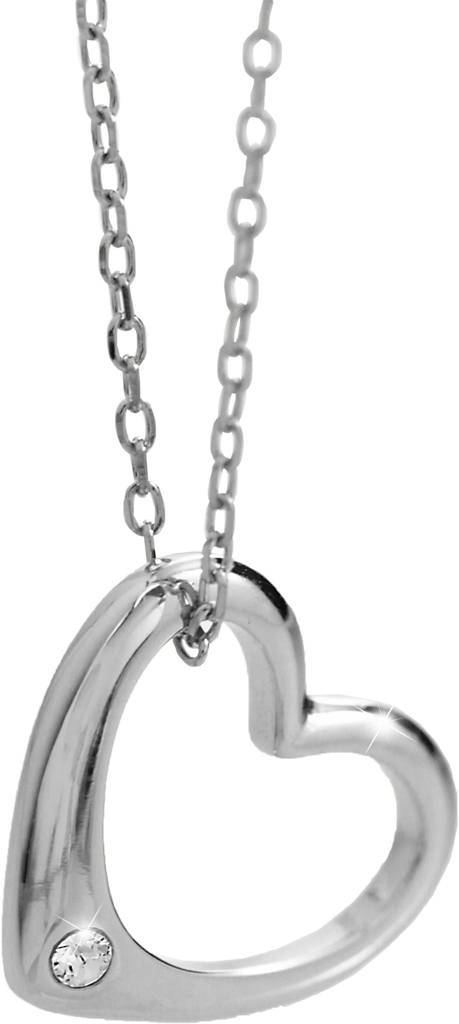 JSB Bijoux Srdce s šatonem Swarovski Crystals 92300371cr (Ag925/1000, 2,23g)