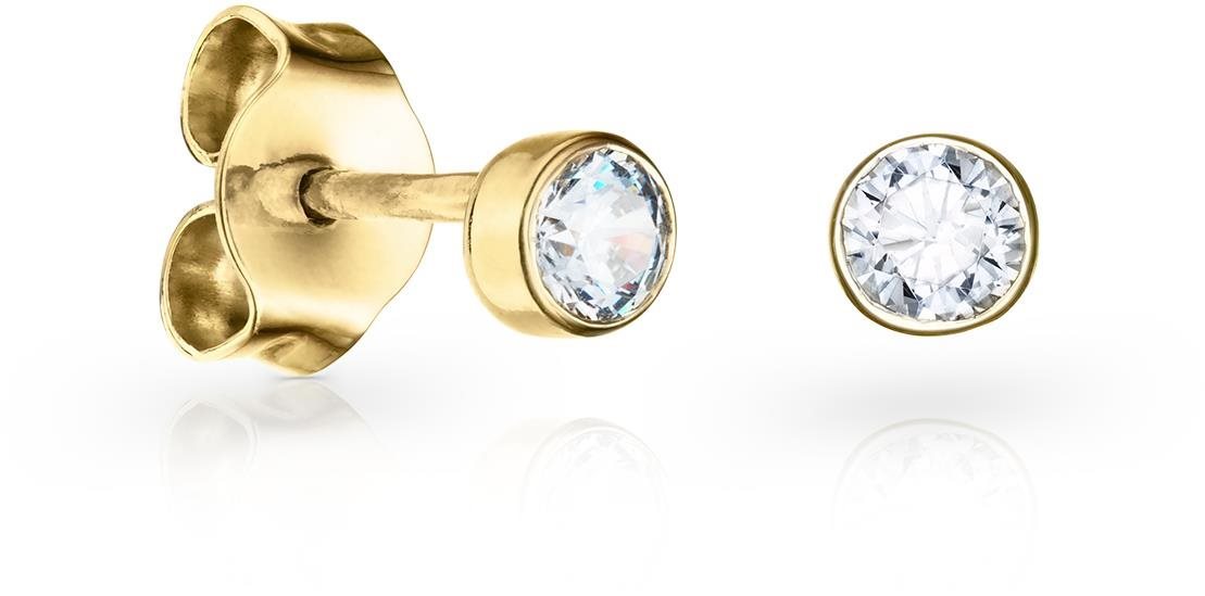 DOLCZE Dětské zlaté náušnice Little Gold Round 100103 (Au 585/1000, 0,7 g)