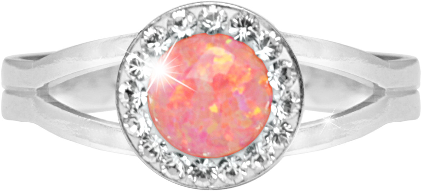 JSB Bijoux Opálek s křišťálovými kameny Swarovski Peach Pastel 92700040pea (Ag925/1000, 2,08 g)