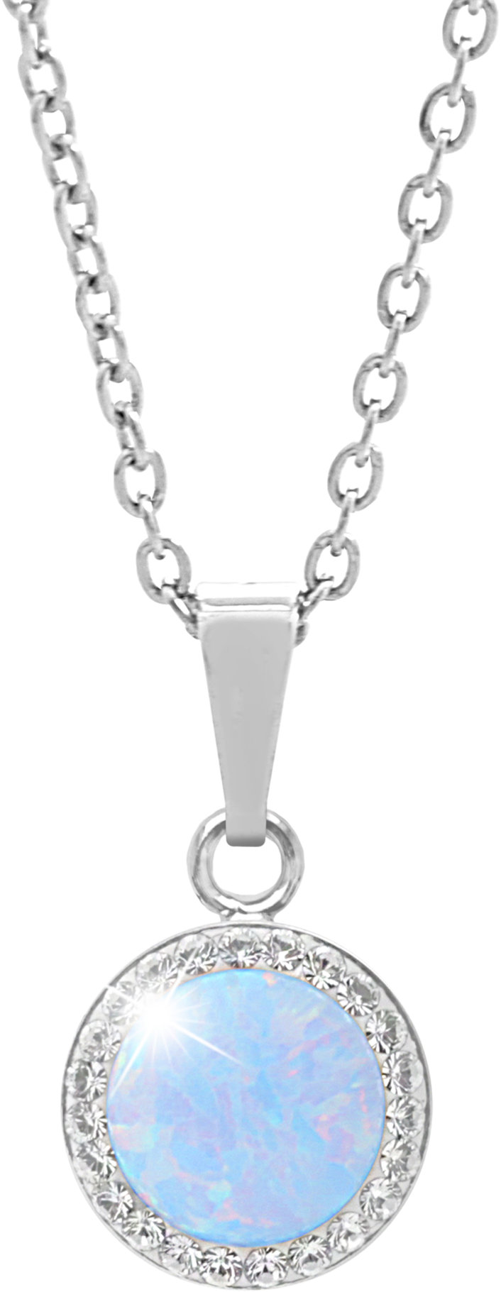 JSB Bijoux Opál s křišťálovými kameny Swarovski Light Blue 92300025l-bl (Ag925/1000, 2,1 g)