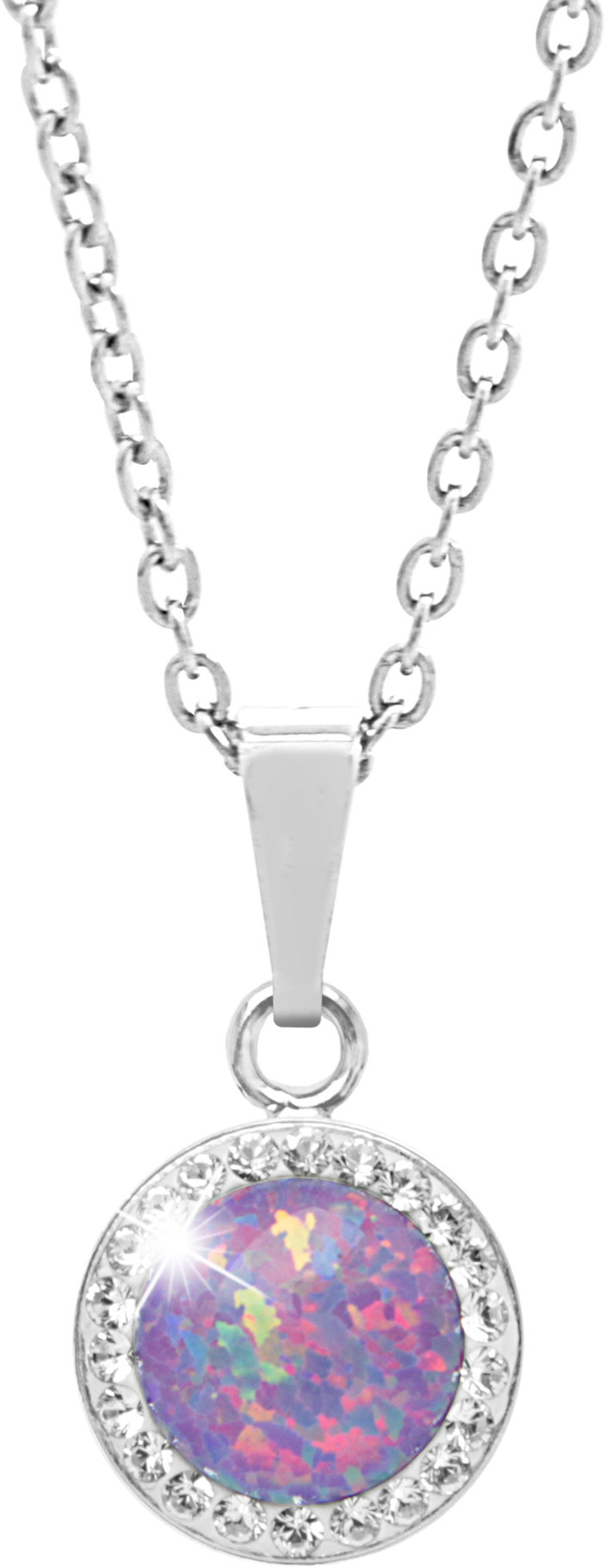JSB Bijoux Opál s křišťálovými kameny Swarovski Violet 92300025vio (Ag925/1000, 2,1 g)