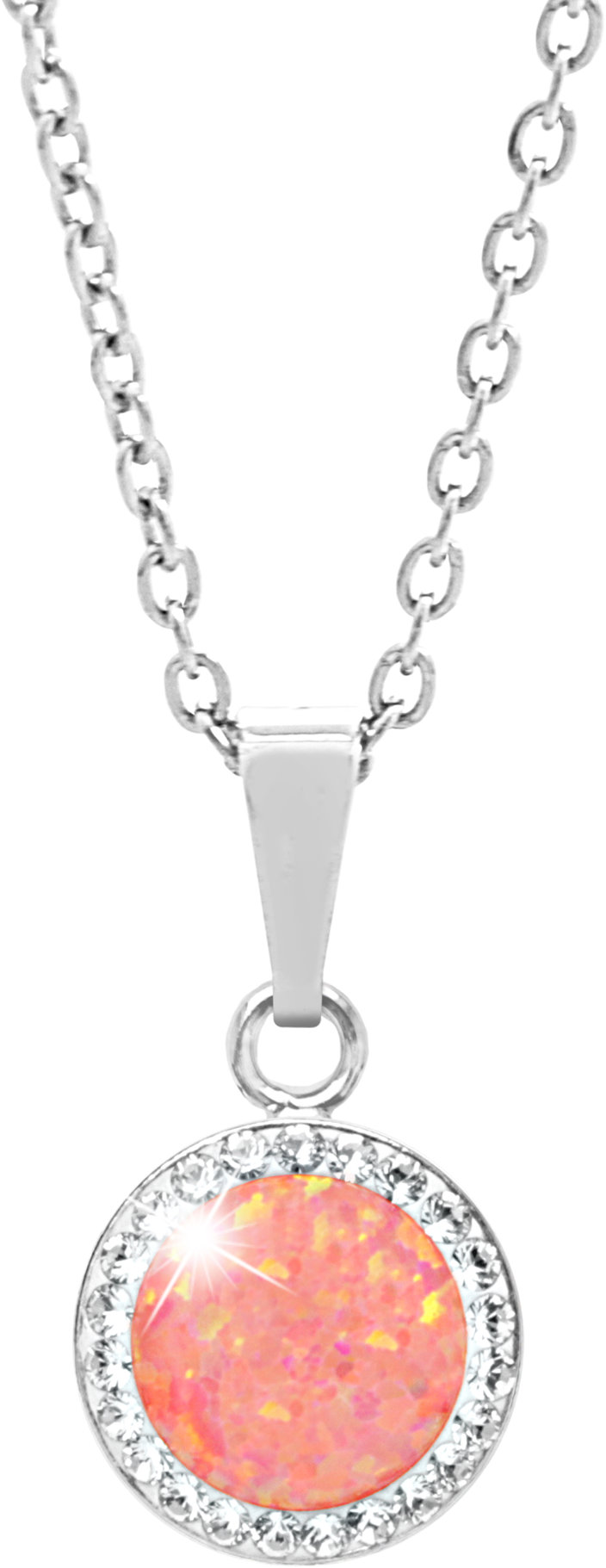 JSB Bijoux Opál s křišťálovými kameny Swarovski Peach Pastel 92300025pea (Ag925/1000, 2,1 g)