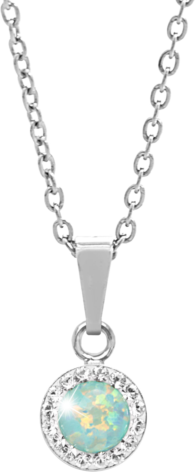 JSB Bijoux Opálek s křišťálovými kameny Swarovski Pastel Mint Green 92300040mint (Ag925/1000, 1,86 g