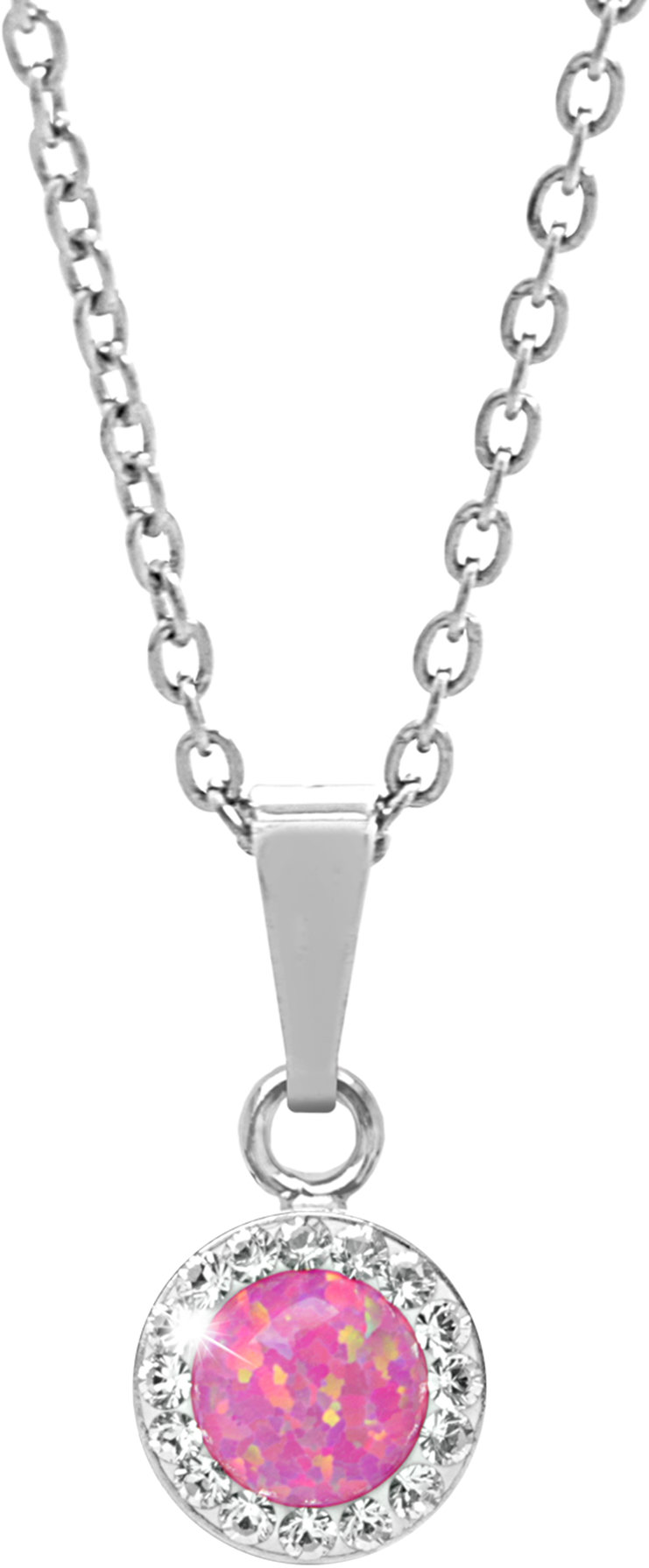 JSB Bijoux Opálek s křišťálovými kameny Swarovski Light Fuchsia 92300040l-fu (Ag925/1000, 1,86 g)