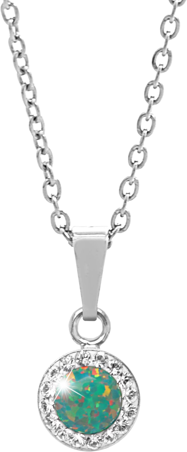 JSB Bijoux Opálek s křišťálovými kameny Swarovski Mix Green 92300040mixgr (Ag925/1000, 1,86 g)
