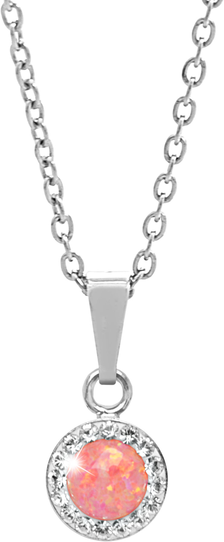 JSB Bijoux Opálek s křišťálovými kameny Swarovski Peach Pastel 92300040pea (Ag925/1000, 1,86 g)