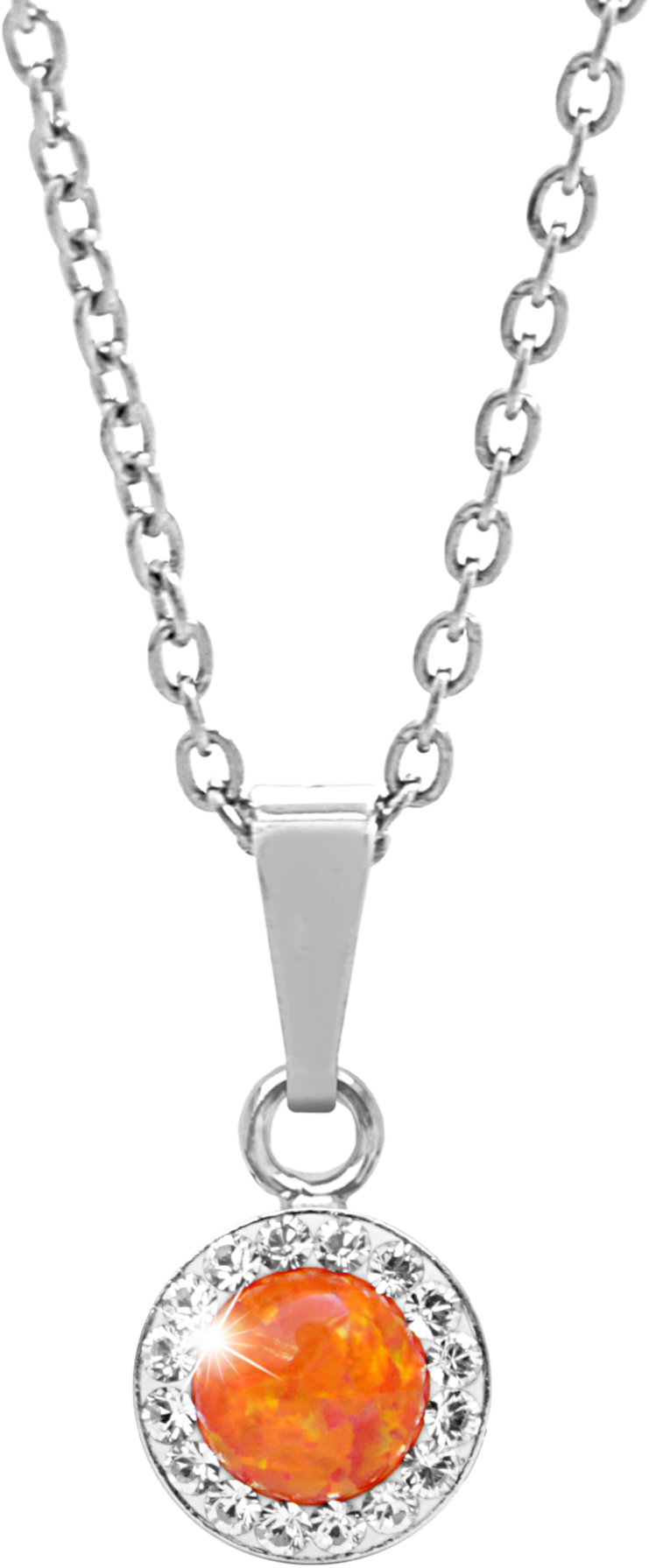 JSB Bijoux Opálek s křišťálovými kameny Swarovski Orange 92300040oran (Ag925/1000, 1,86 g)