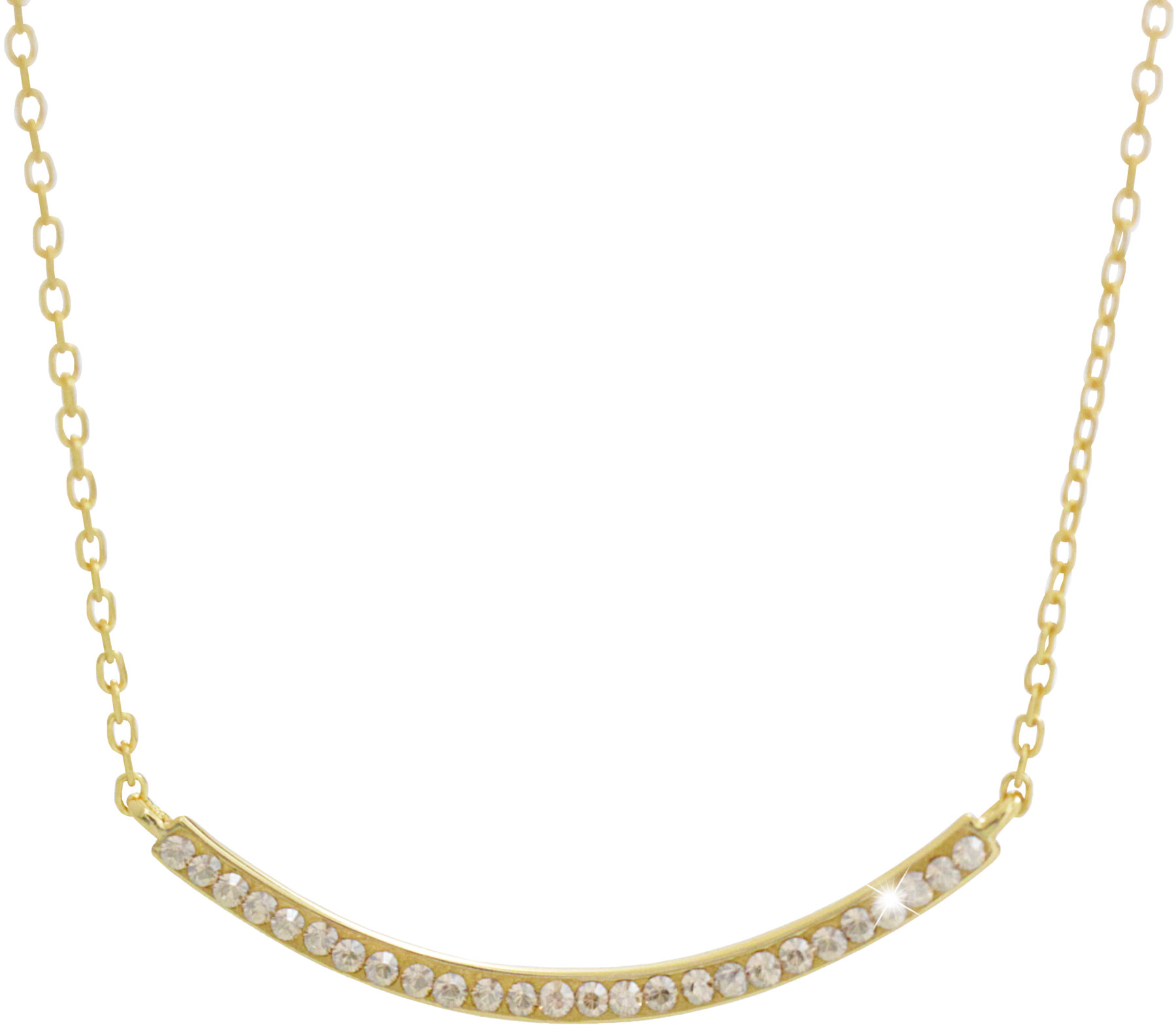 JSB Bijoux Prohnutá čára zdobená křišťálovými kameny Swarovski pozlacený Golden Shadow 92300572ggsh