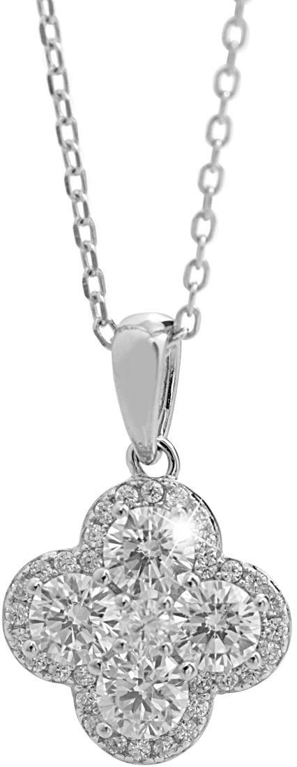 JSB Bijoux Čtyřlístek z Kubických zirkonů Crystal 92300591cr (Ag925/1000, 2,01 g)