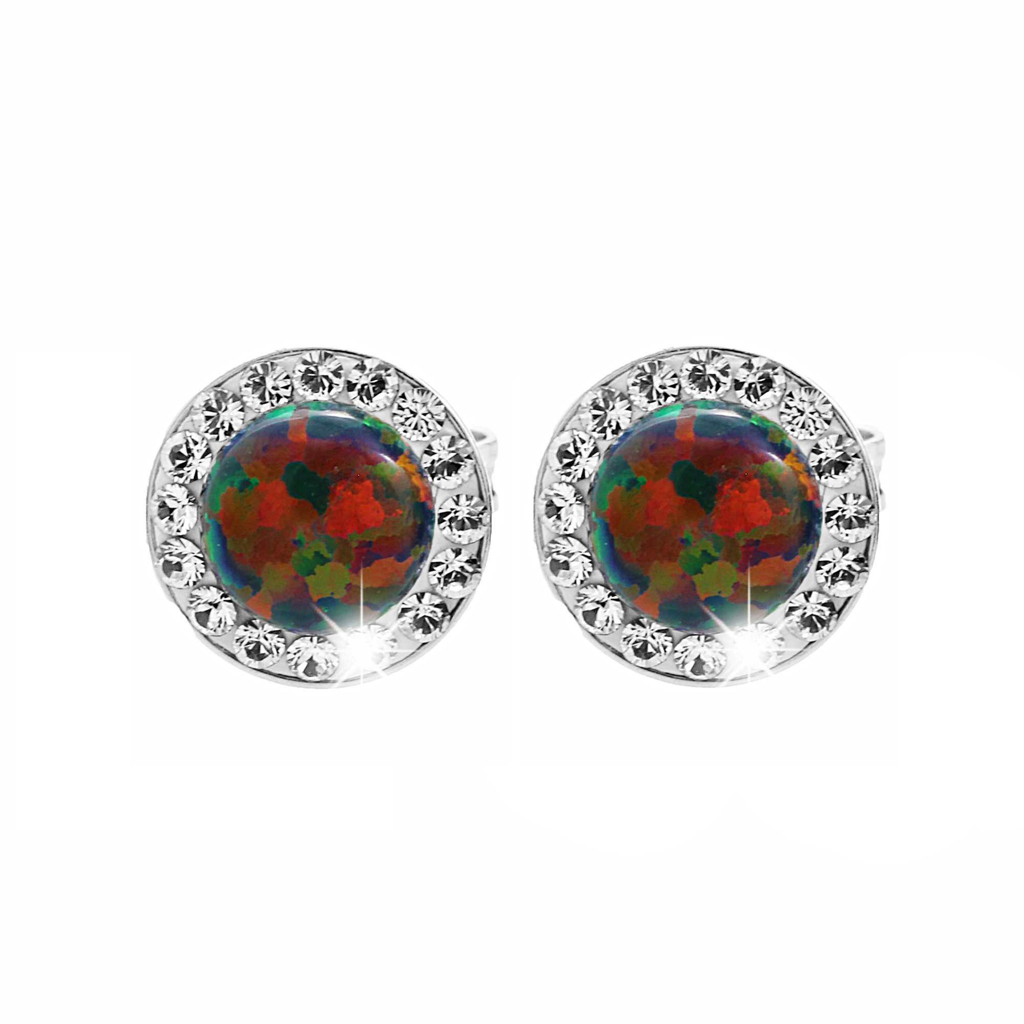 JSB Bijoux Opálky s křišťálovými kameny Swarovski Vitrail Medium 92400040vm (Ag925/1000, 1,4 g)