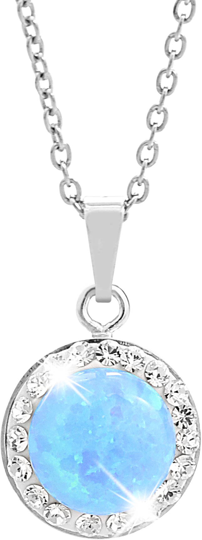 JSB Bijoux Opál s křišťálovými kameny Swarovski Blue 92300025bl (Ag925/1000, 2,1 g)