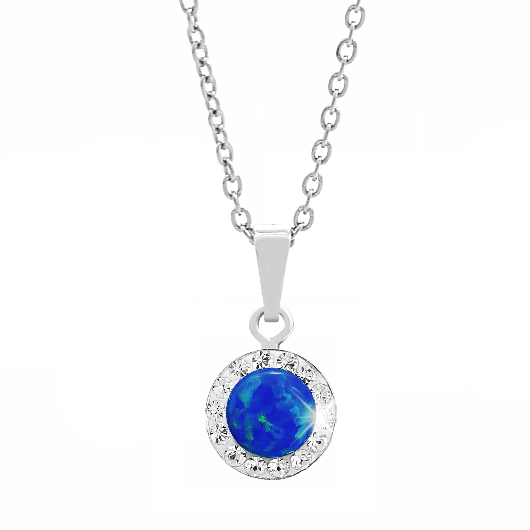 JSB Bijoux Opálek s křišťálovými kameny Swarovski Dark Blue 92300040dbl (Ag925/1000, 1,86 g)