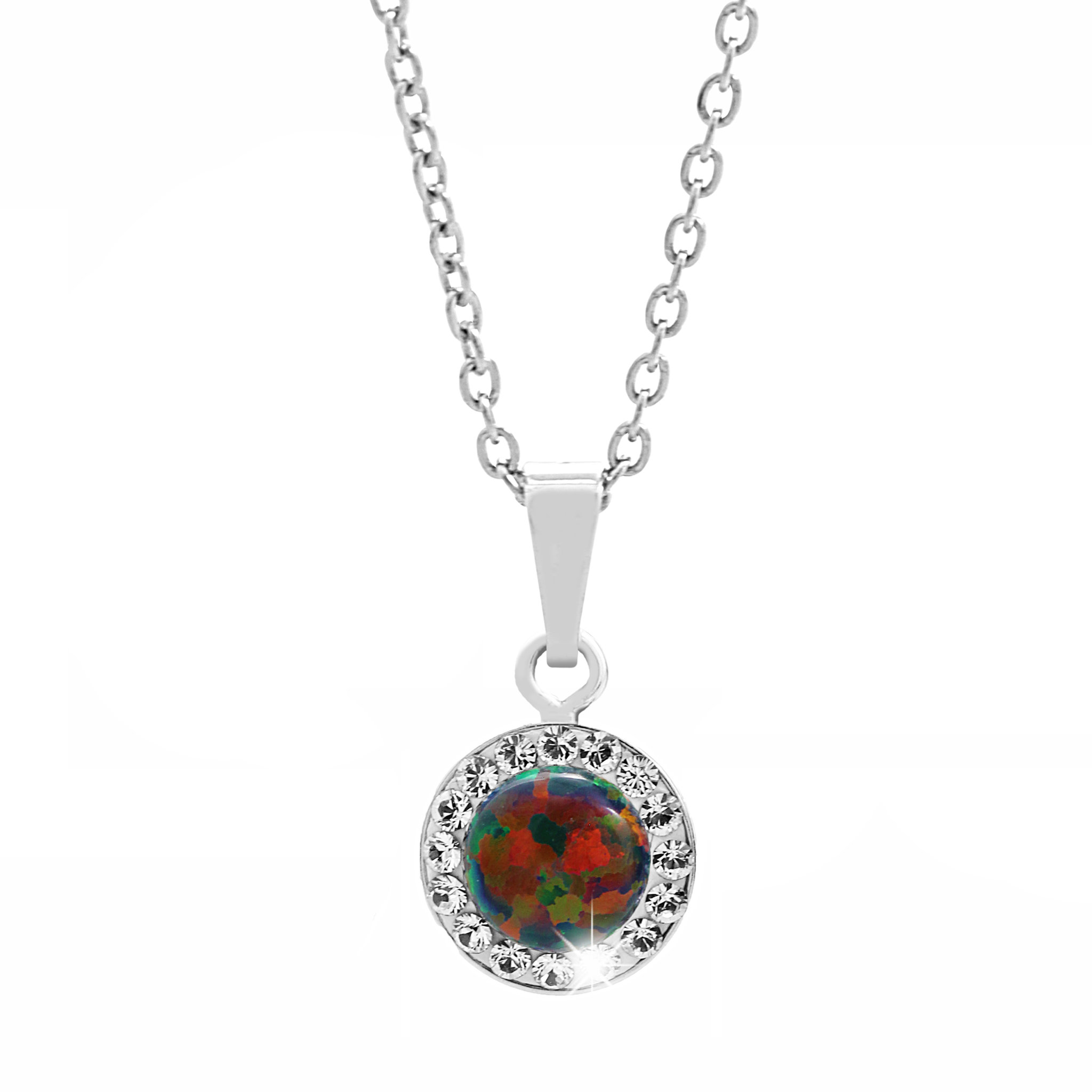JSB Bijoux Opálek s křišťálovými kameny Swarovski Vitrail Medium 92300040vm (Ag925/1000, 1,86 g)