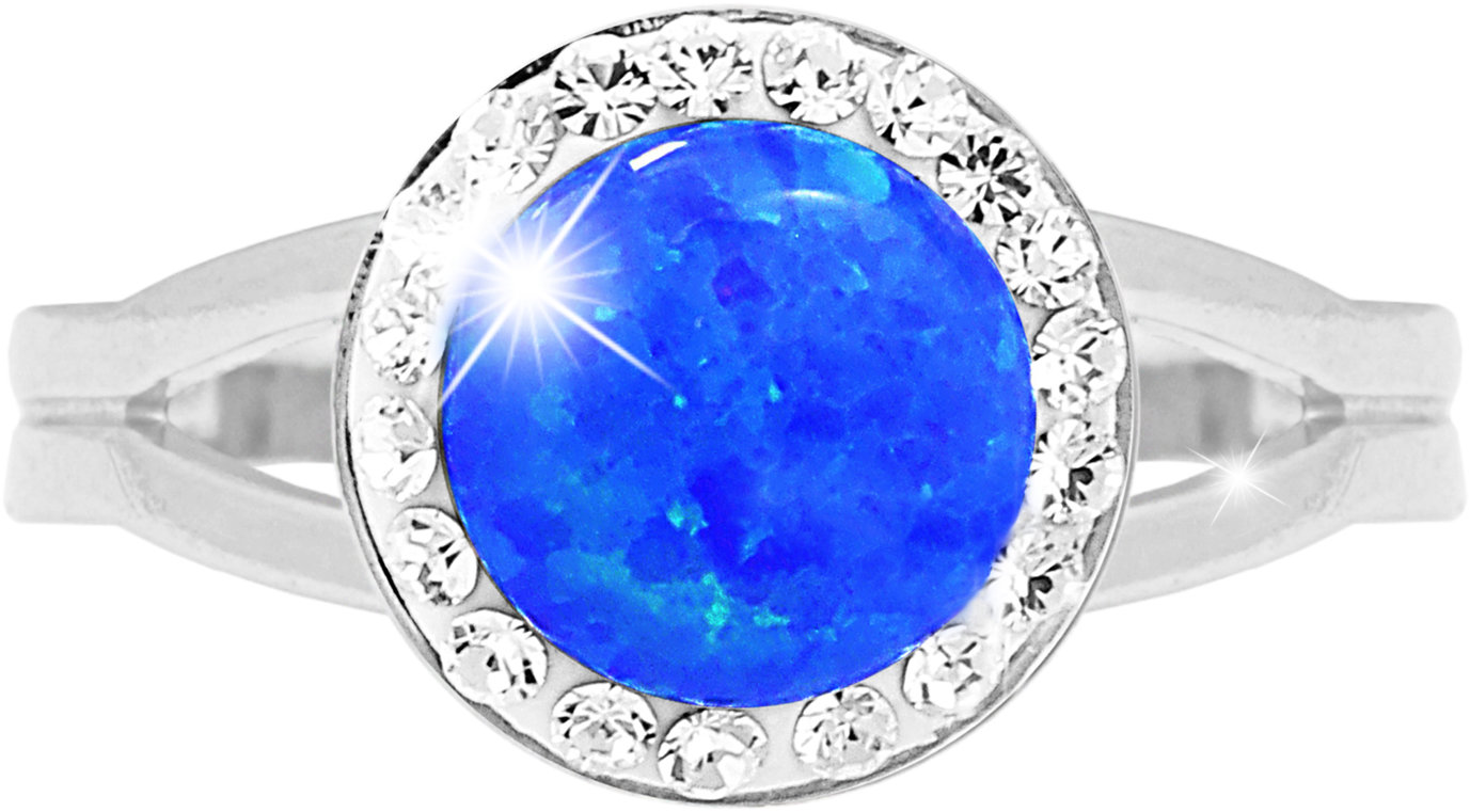 JSB Bijoux Opál s křišťálovými kameny Swarovski Dark Blue 92700025dbl (Ag925/1000, 2,3 g)