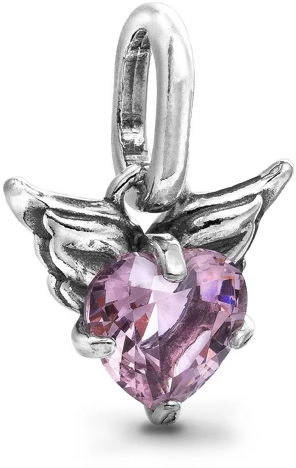 PANDORA Korálek 793626C02 Visací mini okřídlené srdce