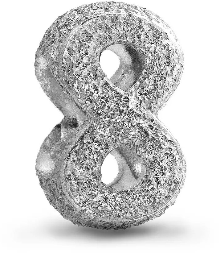 PANDORA Korálek 794523C00 Mini Strukturovaný symbol nekonečna