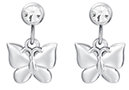 LUCA BARRA Butterfly And Zircon Steel Earrings