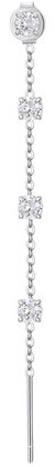 LUCA BARRA Single Steel Earring With White Crystals