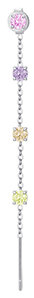LUCA BARRA Single Earring In Steel With Multicolor Crystals