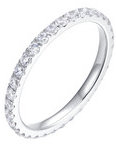 LUCA BARRA Eternity Ring With White Crystals Size 14