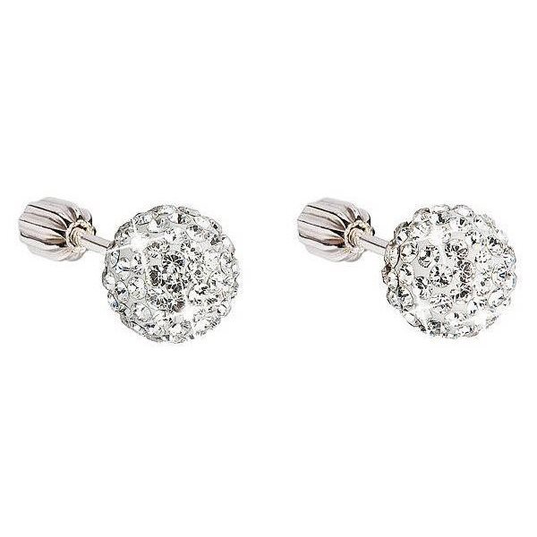 EVOLUTION GROUP Stříbrné pecky s krystaly Swarovski® 31111.1 (Ag925/1000; 1,3 g, bílé)