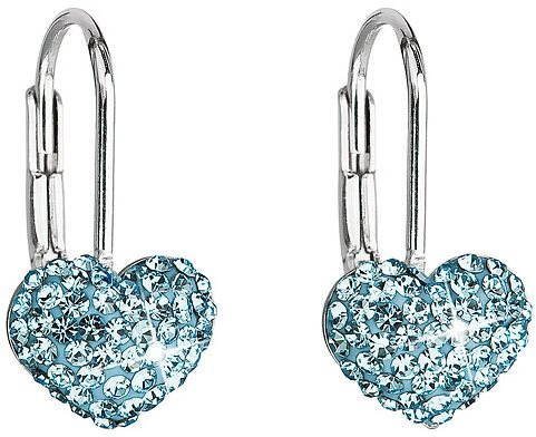 EVOLUTION GROUP Stříbrné visací srdce dekorované krystaly Swarovski® 31125.3 (Ag925/1000, 1 g, modré