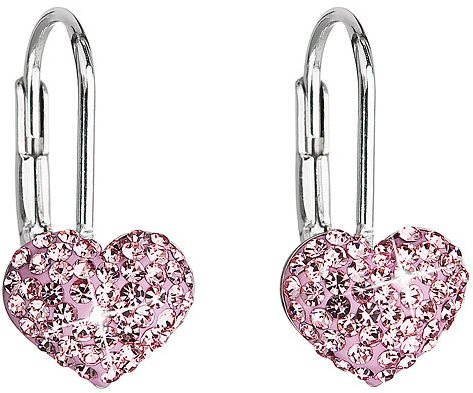 EVOLUTION GROUP Stříbrné visací srdce dekorované krystaly Swarovski® 31125.3 (Ag925/1000, 1 g, růžov