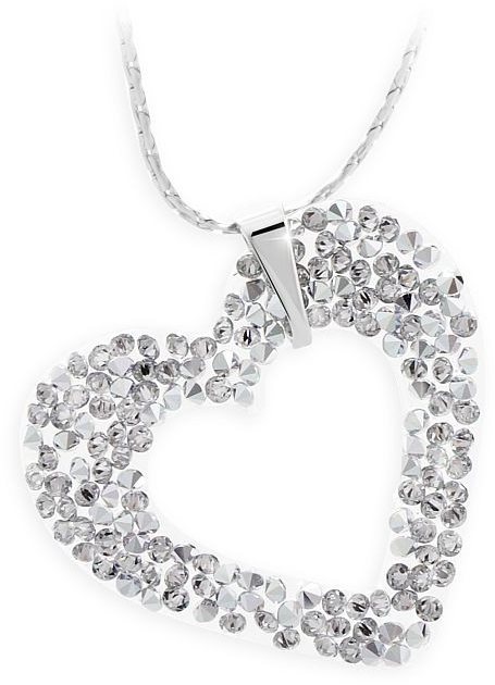 JSB Bijoux Srdíčko Rock s křišťálovými kameny Swarovski® (bílé)