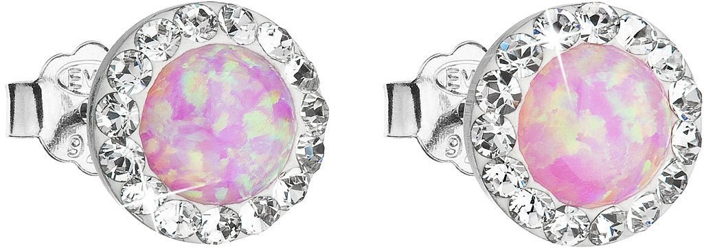 EVOLUTION GROUP 31217.1 & light rose s. opal dekorovaná krystaly Preciosa® (Ag 925/1000, 0,8 g)