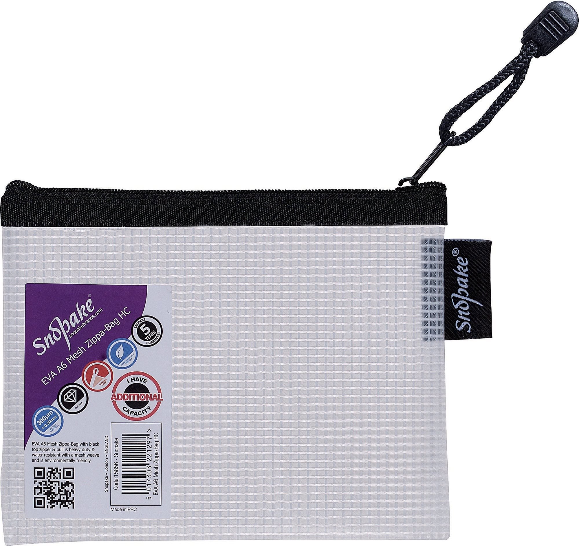 SNOPAKE EVA Clear Mesh se zipem HC, A6, černé