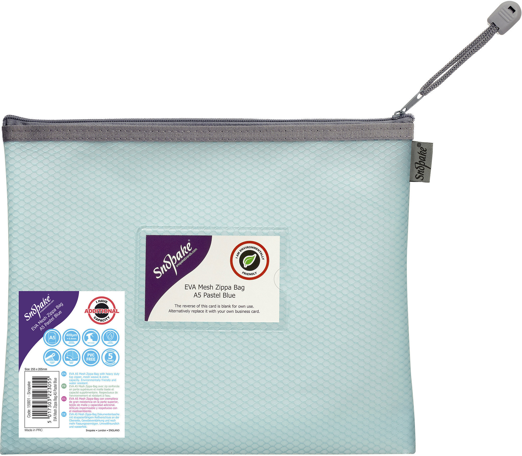 SNOPAKE EVA Pastel Mesh se zipem HC, A5, pastelově modré