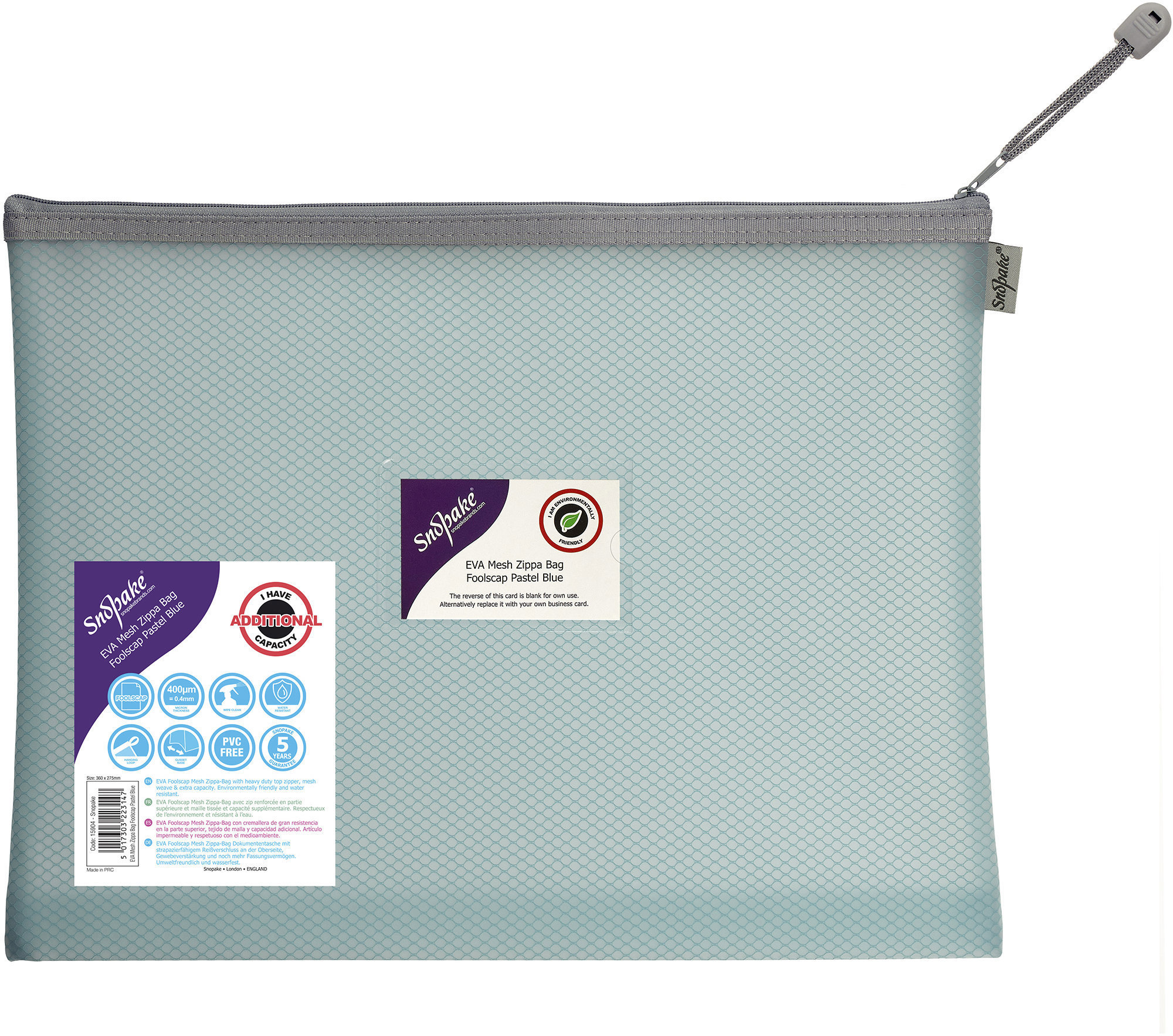 SNOPAKE EVA Pastel Mesh se zipem HC, 36 x 27.5 cm, pastelově modré