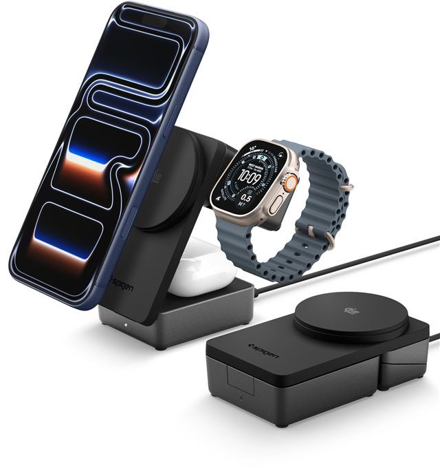 Spigen Essential MagSafe 3-in-1 Wireless Charger EF323MQ Black