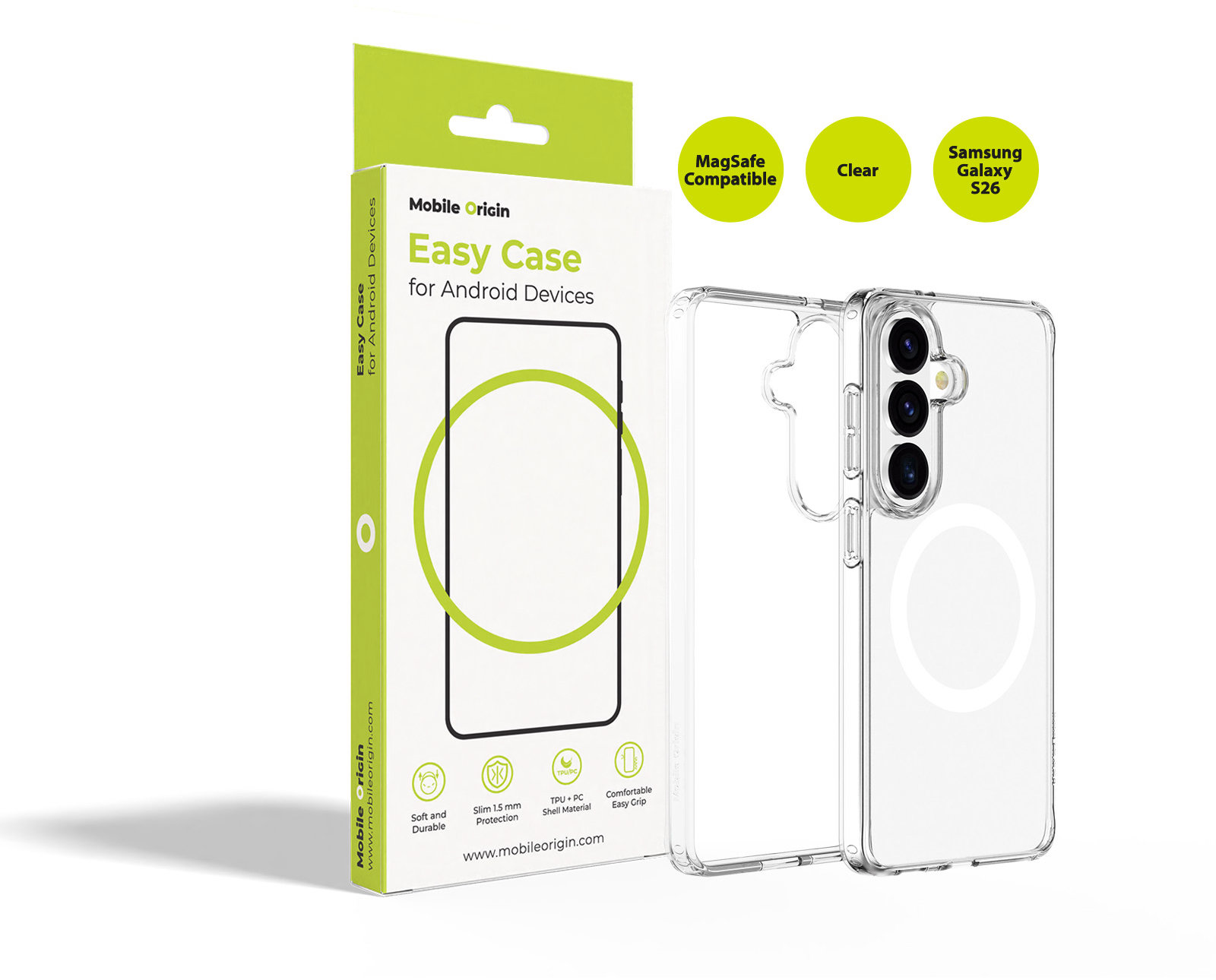 Mobile Origin Easy Case MagSafe Clear Samsung Galaxy S26